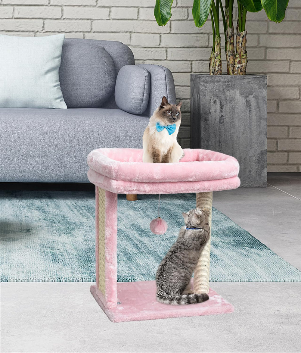 SYANDLVY pink compact-design cat tree fits small living spaces