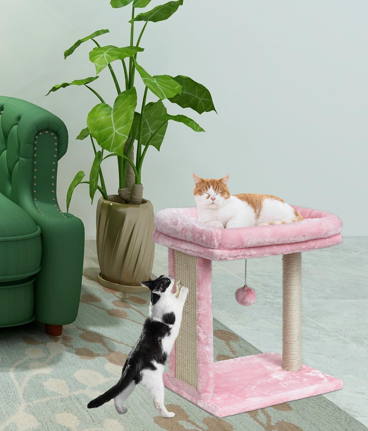 SYANDLVY pink cat tree removable cushions for easy cleaning