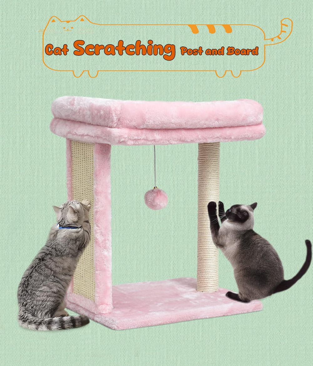 SYANDLVY pink cat tree sturdy base and reinforced support for stability