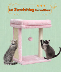 SYANDLVY pink cat tree sturdy base and reinforced support for stability