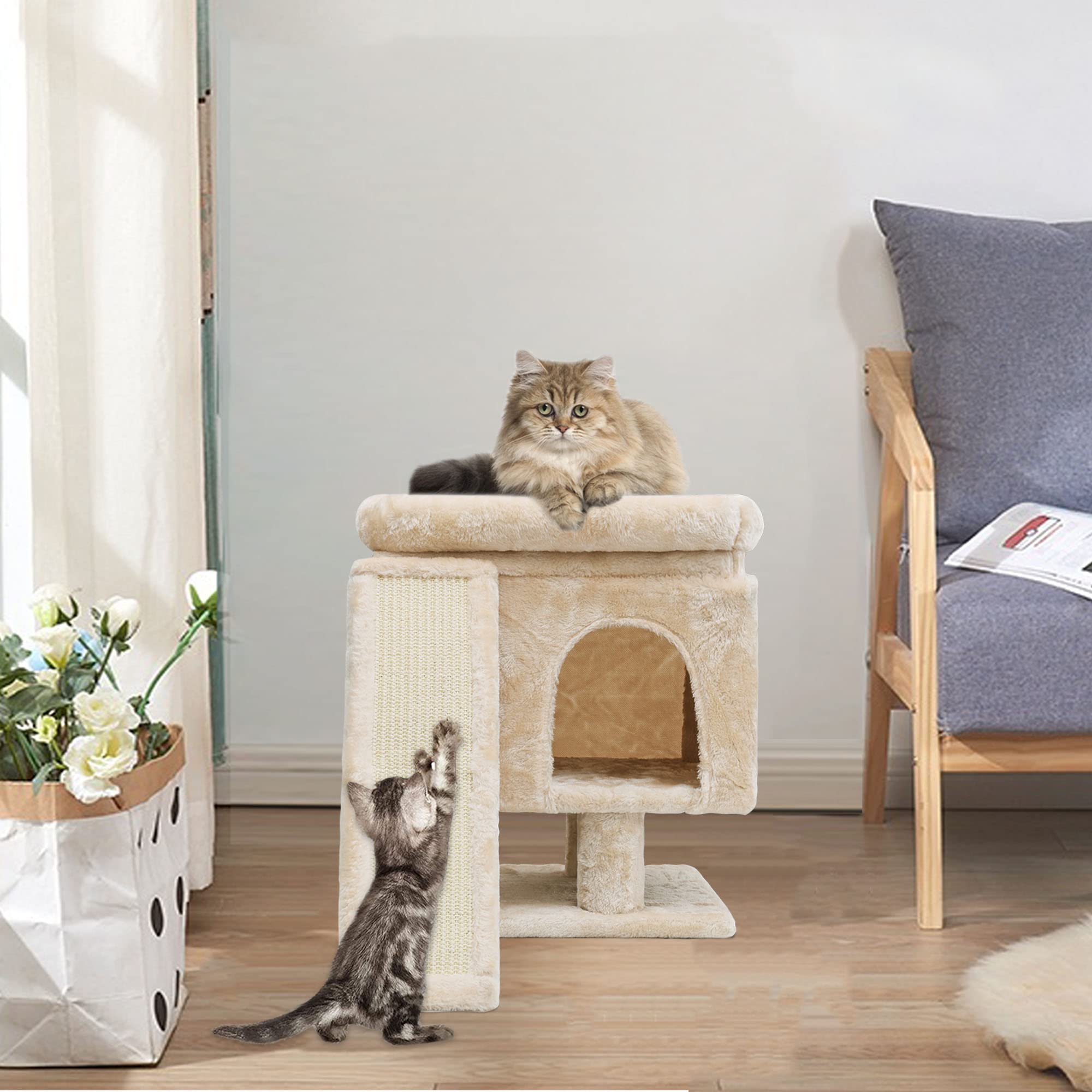 SYANDLVY skin-friendly plush covering keeps cats warm and comfortable.