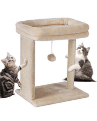 SYANDLVY small cat tree top plush perch offers cozy stretch space for kittens.