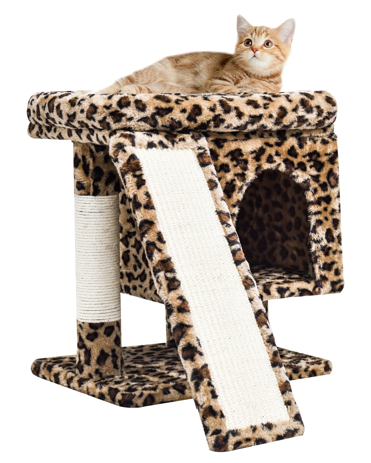 SYANDLVY small leopard cat-tree top-perch for cozy lounging