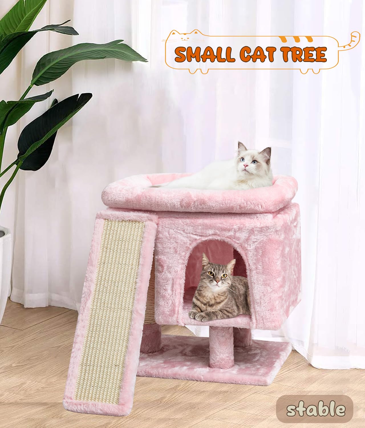 SYANDLVY cat tree scratching post protects furniture with a safe outlet.