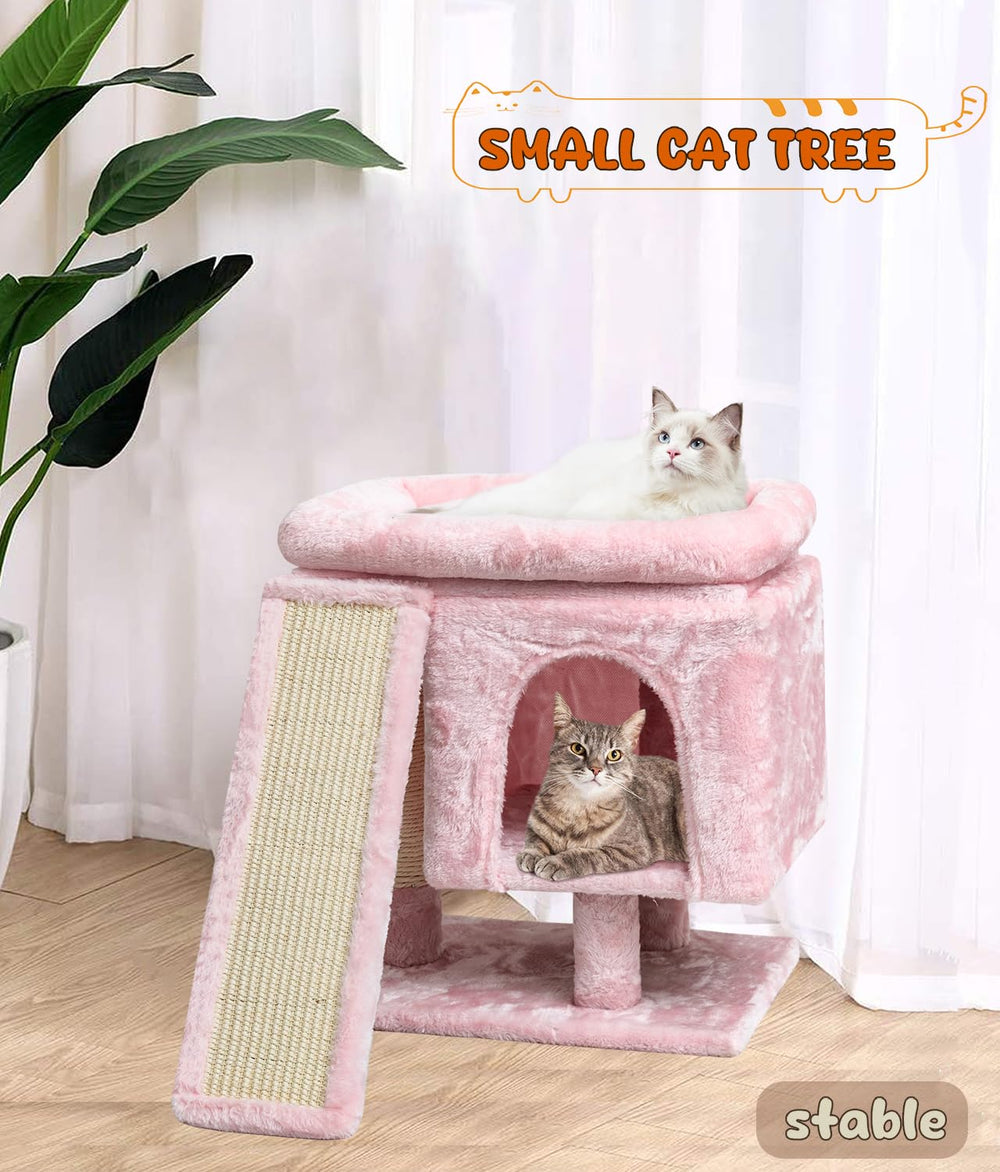 SYANDLVY cat tree scratching post protects furniture with a safe outlet.