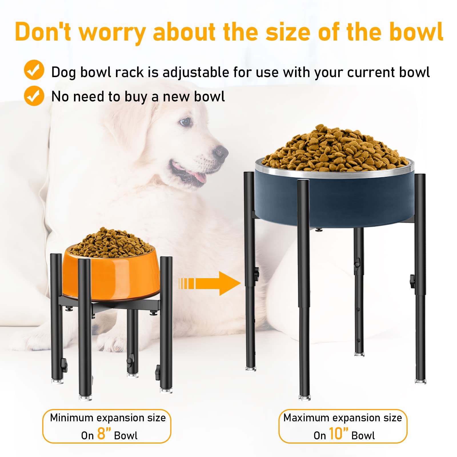 SYBECHATF foldable dog bowl stand showcases portable setup for travel and camping.