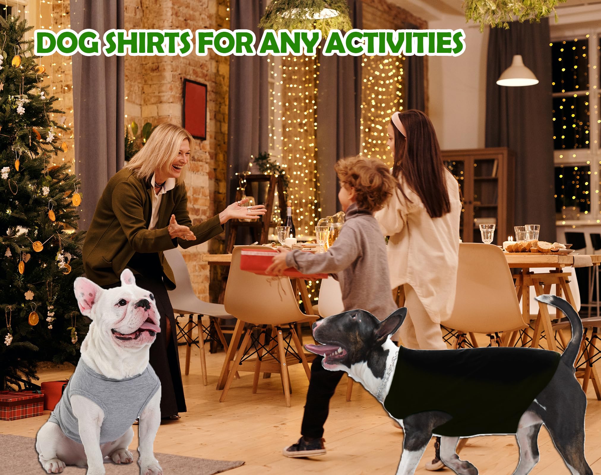 SyChien dog blank large shirt side view illustrates breathable fabric and easy dressing.