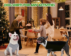 SyChien dog blank large shirt side view illustrates breathable fabric and easy dressing.