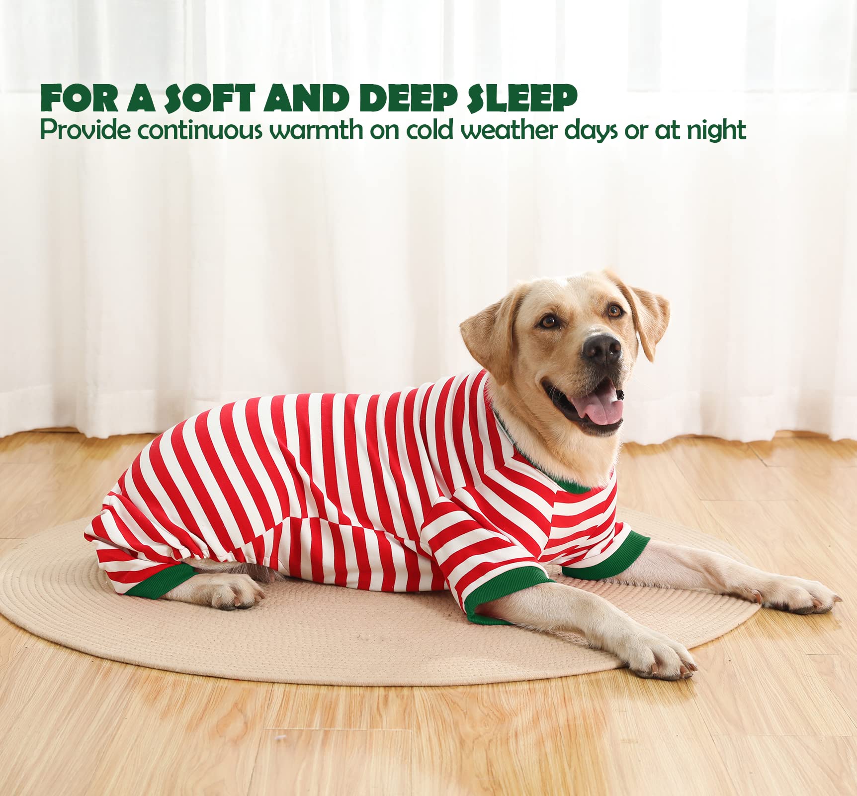 SyChien red and white PJS help reduce shedding messes in home or car.