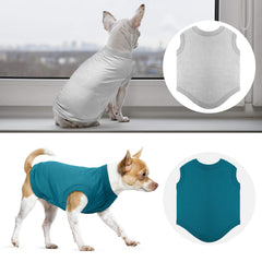 Syhood 8 Pcs Dog Shirts dark green solid for cozy winter layering and casual styling.