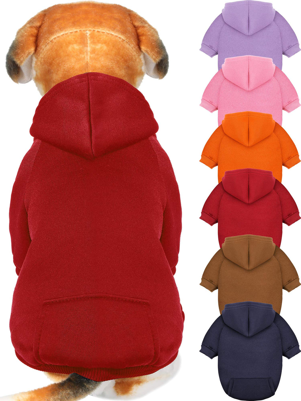 Syhood dog hoodie front view shows warm cotton blend fabric for daily winter walks.