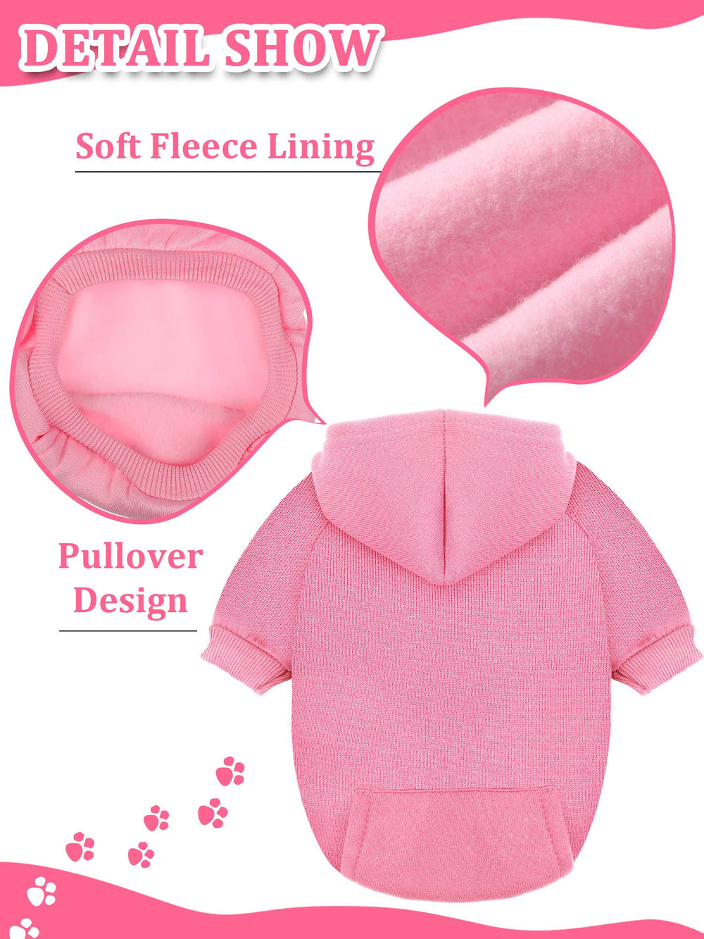 Syhood dog sweater with pocket red practical warmth and handy storage.