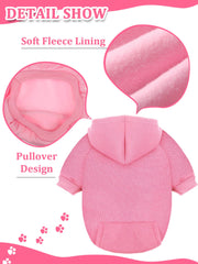 Syhood dog sweater with pocket red practical warmth and handy storage.