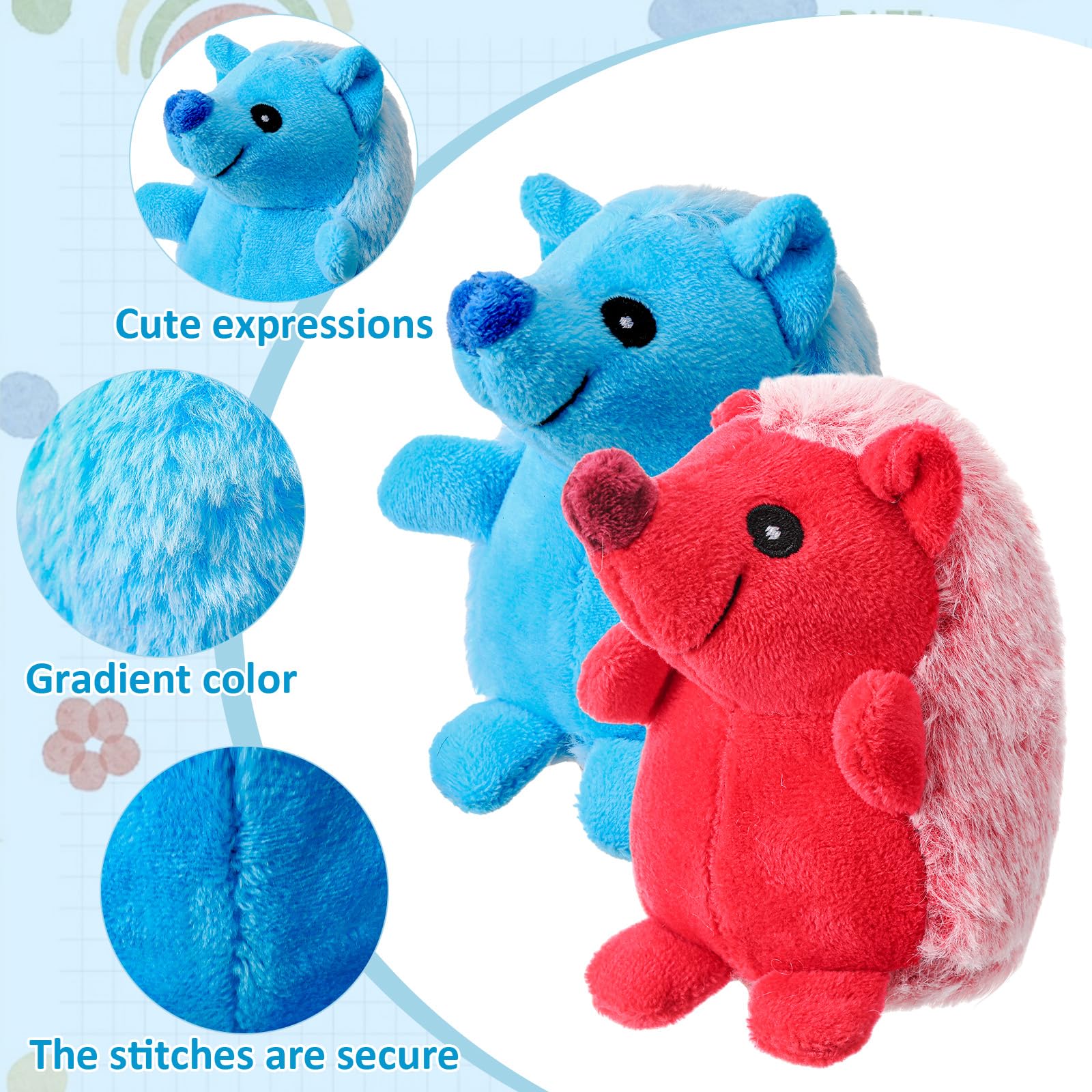 Syhood durable stitched hedgehog toy – reinforced seams withstand vigorous chewing.