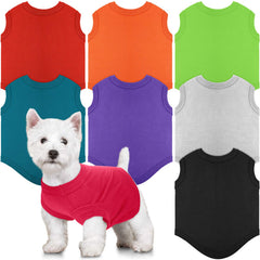 Syhood eight-piece dog shirts pack front view with soft breathable cotton fabrics