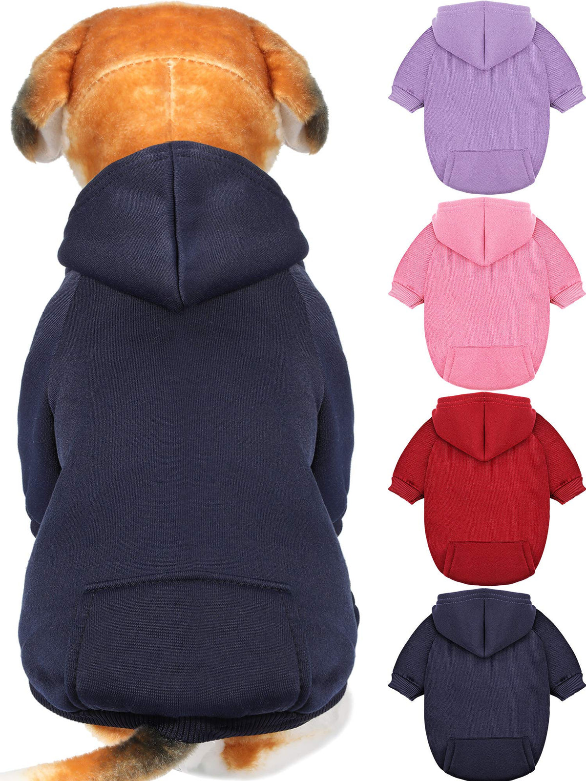 Syhood small dog sweaters hoodie pack 4 dark blue cozy warmth for small dogs.