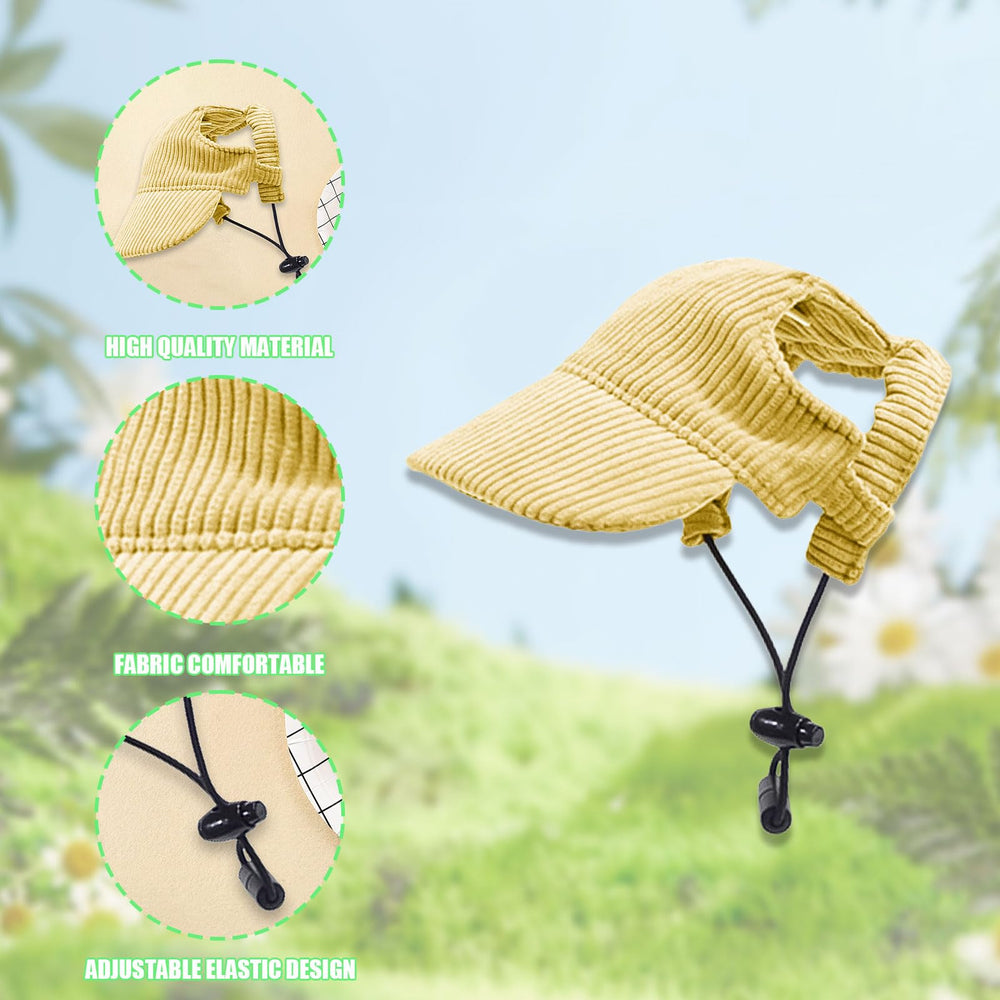 Symphonyw dog baseball cap with adjustable chin strap for secure fit.