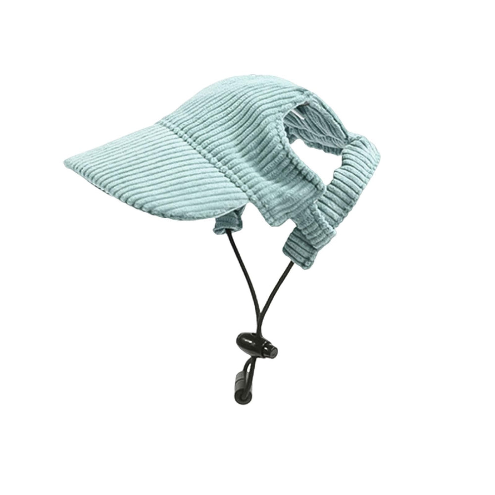 Symphonyw dog baseball cap green front view highlights sun protection and playful style.