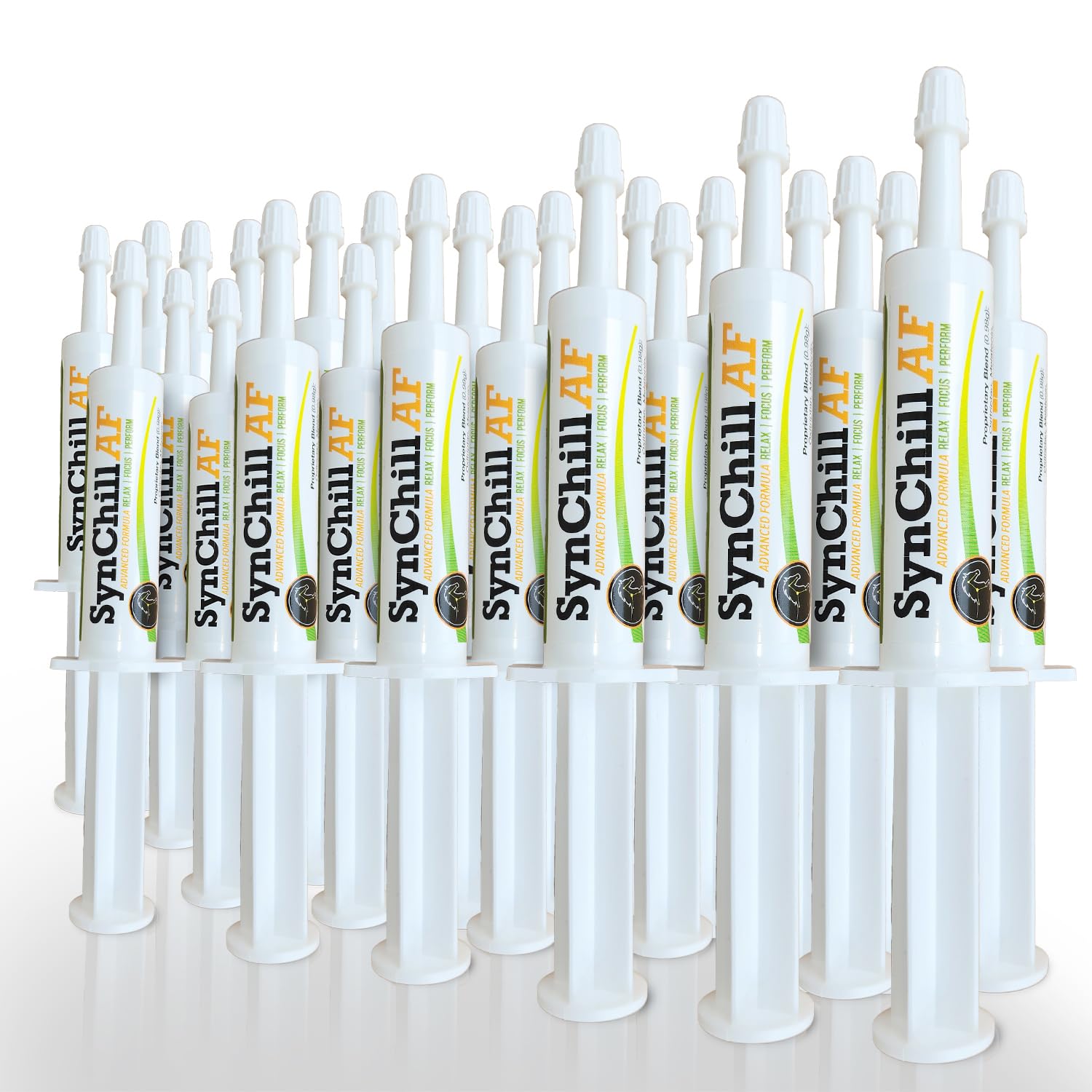 SynNutra Equine SynChill AF gel-tube ready for quick composure during rides.