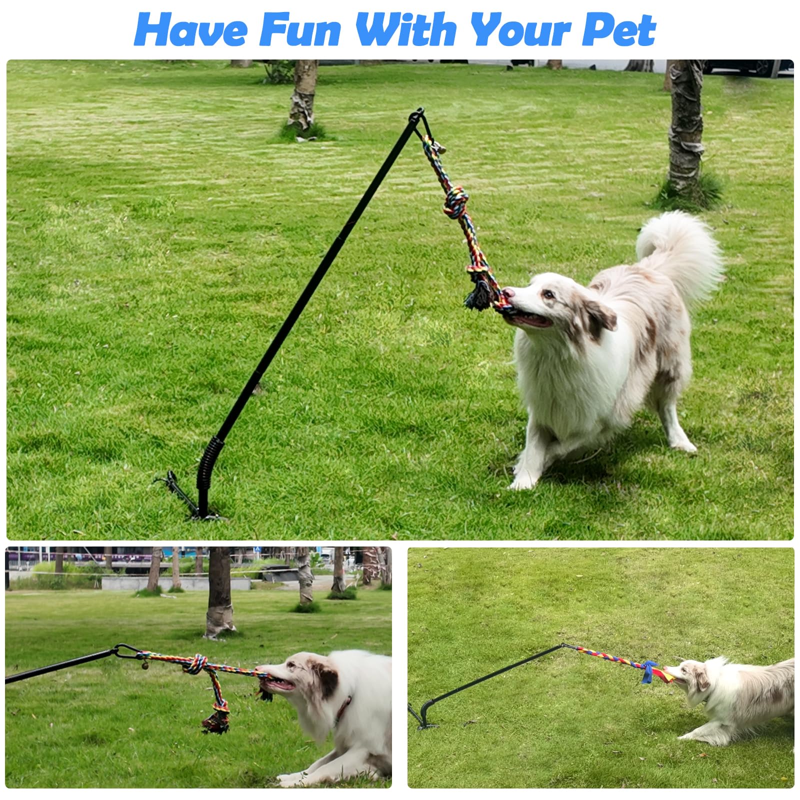 SYOOOY tether system ready for park, garden, or spacious yard adventures.