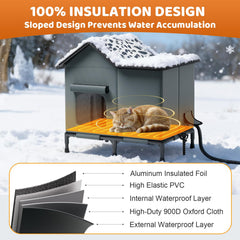 SYREMERS elevated base prevents moisture and cold contact for dry resting spots.