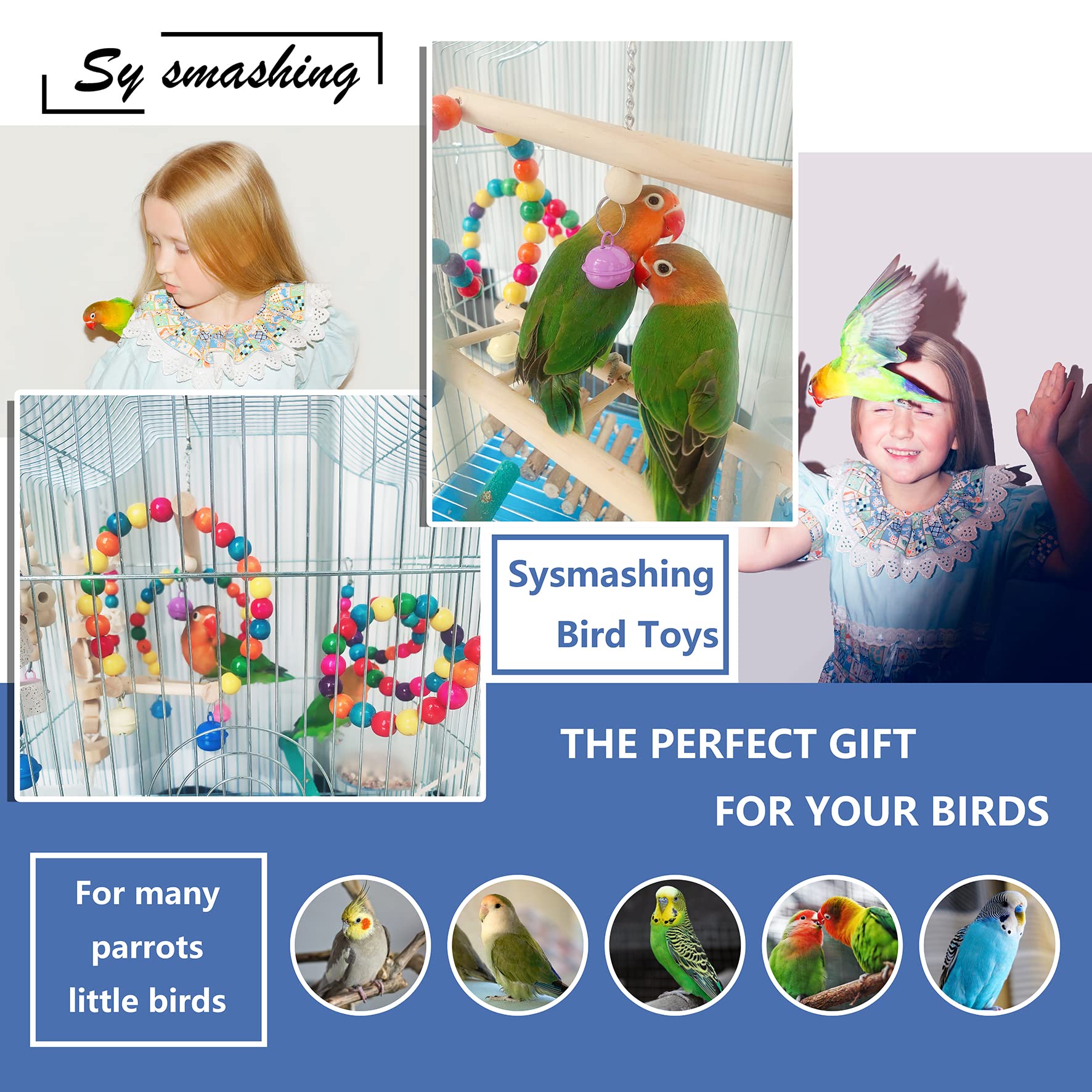 Sysmashing bird toys rattan balls image suggests durable, interactive chewing.