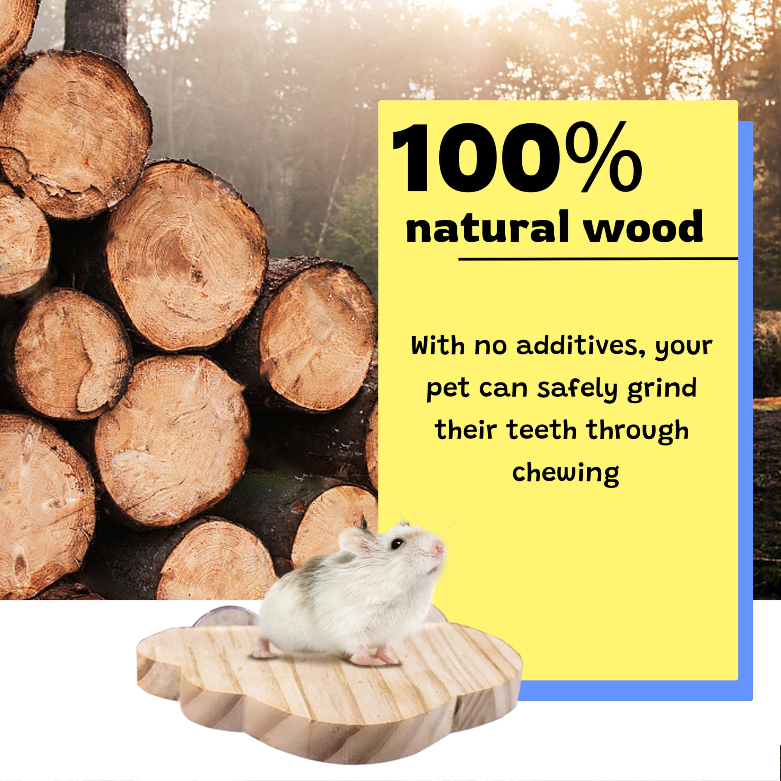 Sysmashing chinchilla cage wood bridge: natural wood keeps small pets engaged and exploring.