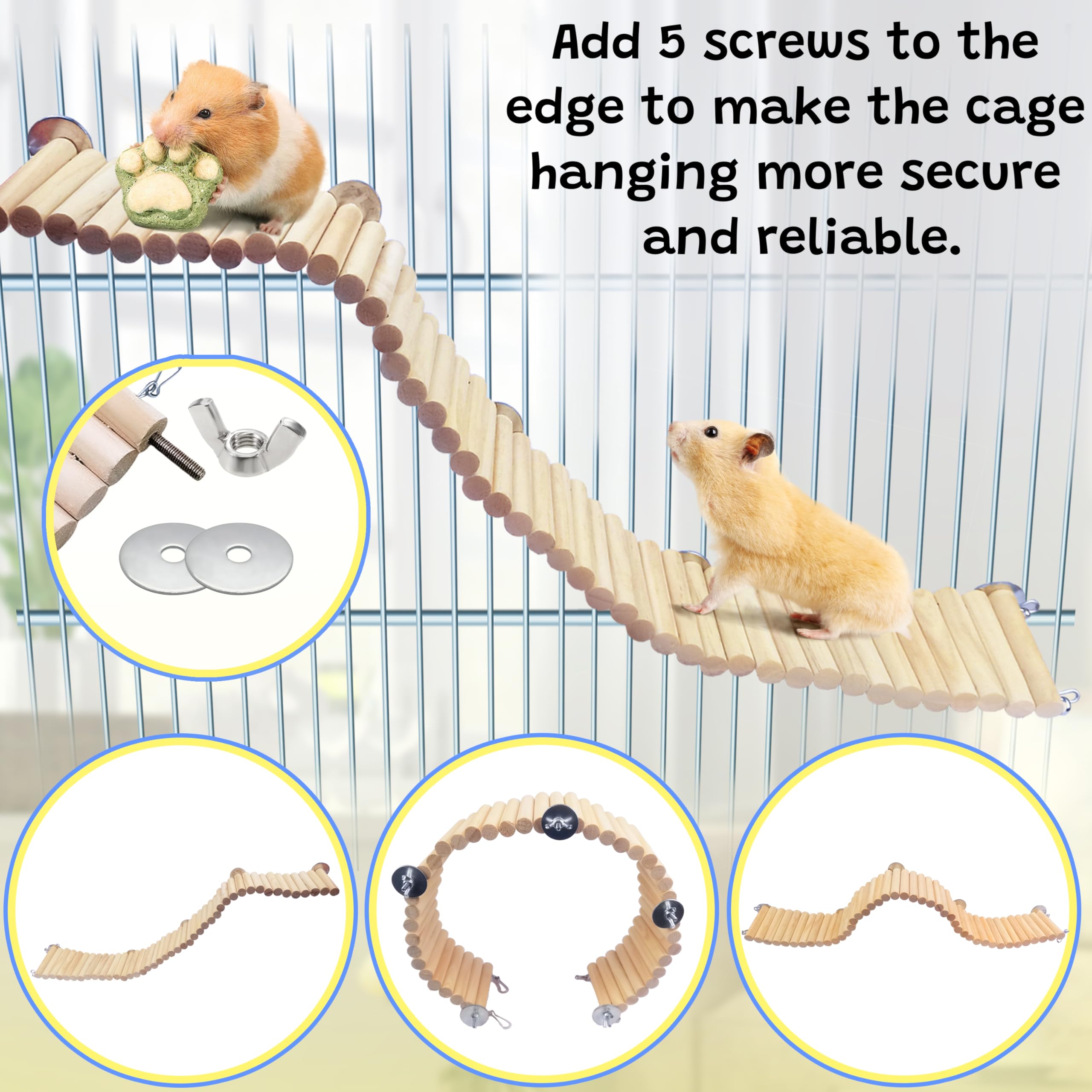 Sysmashing guinea pig toy climbing structure: multi-use bridge supports balance and curiosity.