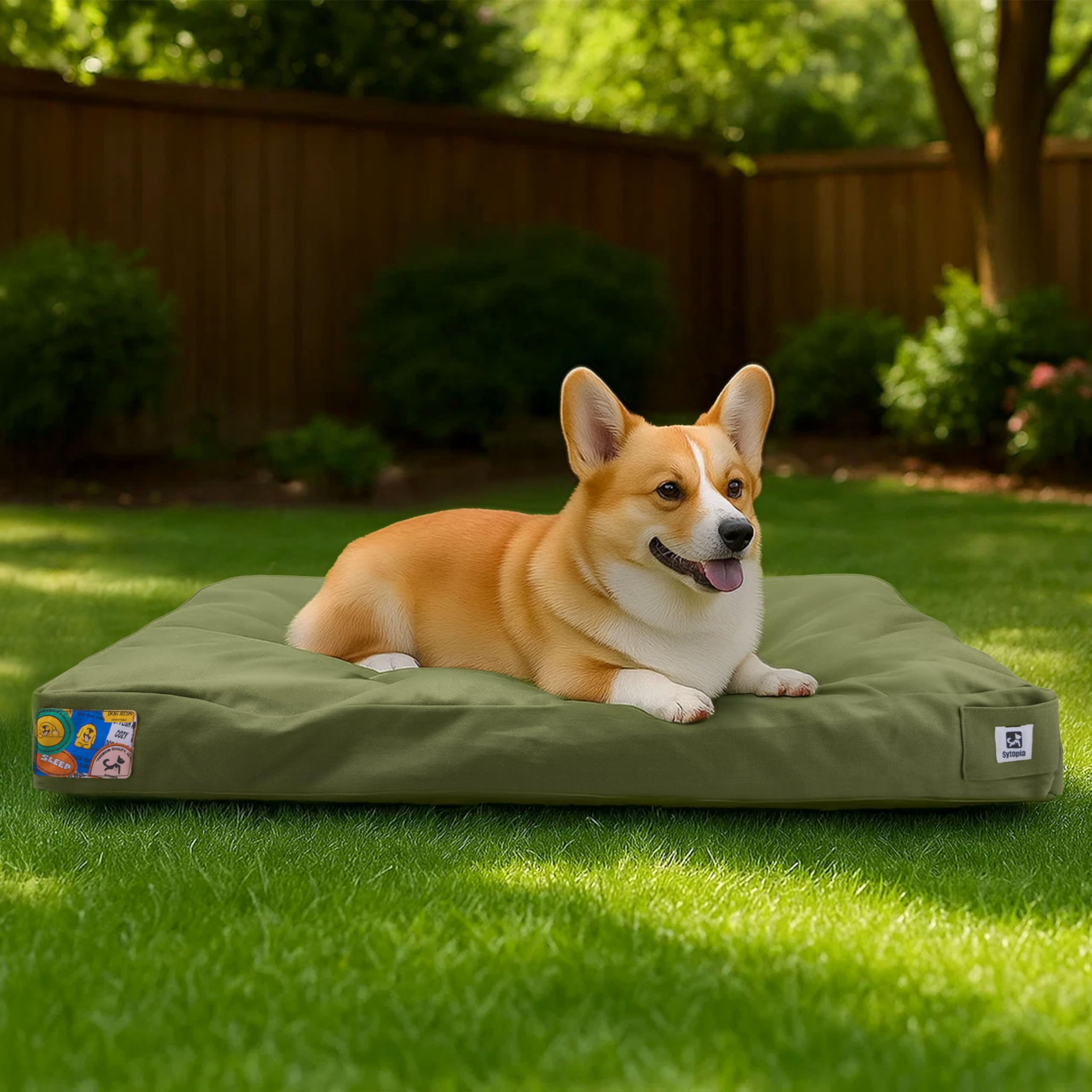 Sytopia 30in canvas outdoor dog bed cover removal for easy cleaning