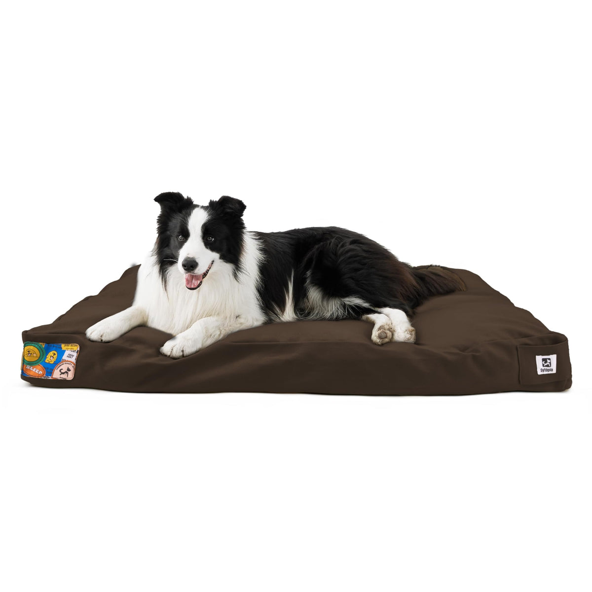 Sytopia 36-inch canvas dog bed outdoor waterproof cover demonstrates durable protection against spills.