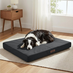 Sytopia 36-inch chew-proof dog crate bed setup shows versatile placement for home, in crates, and on the go.