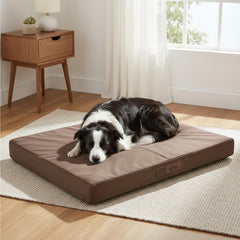 Sytopia 36in chew-proof dog crate bed closeup showing durable chew resistant fabric