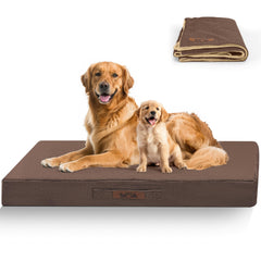 Sytopia 42'' XL outdoor dog bed setup showcasing rugged comfort for large dogs outdoors