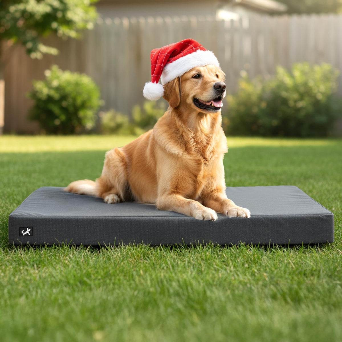 Sytopia 42-inch indestructible dog bed on durable canvas for large dogs.