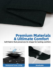 Sytopia 42XL waterproof-cover detail shows splash-resistant layer for muddy paws and accidents