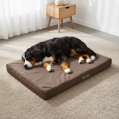 Sytopia 50-inch chew-proof crate bed in use supports large dogs during travel.