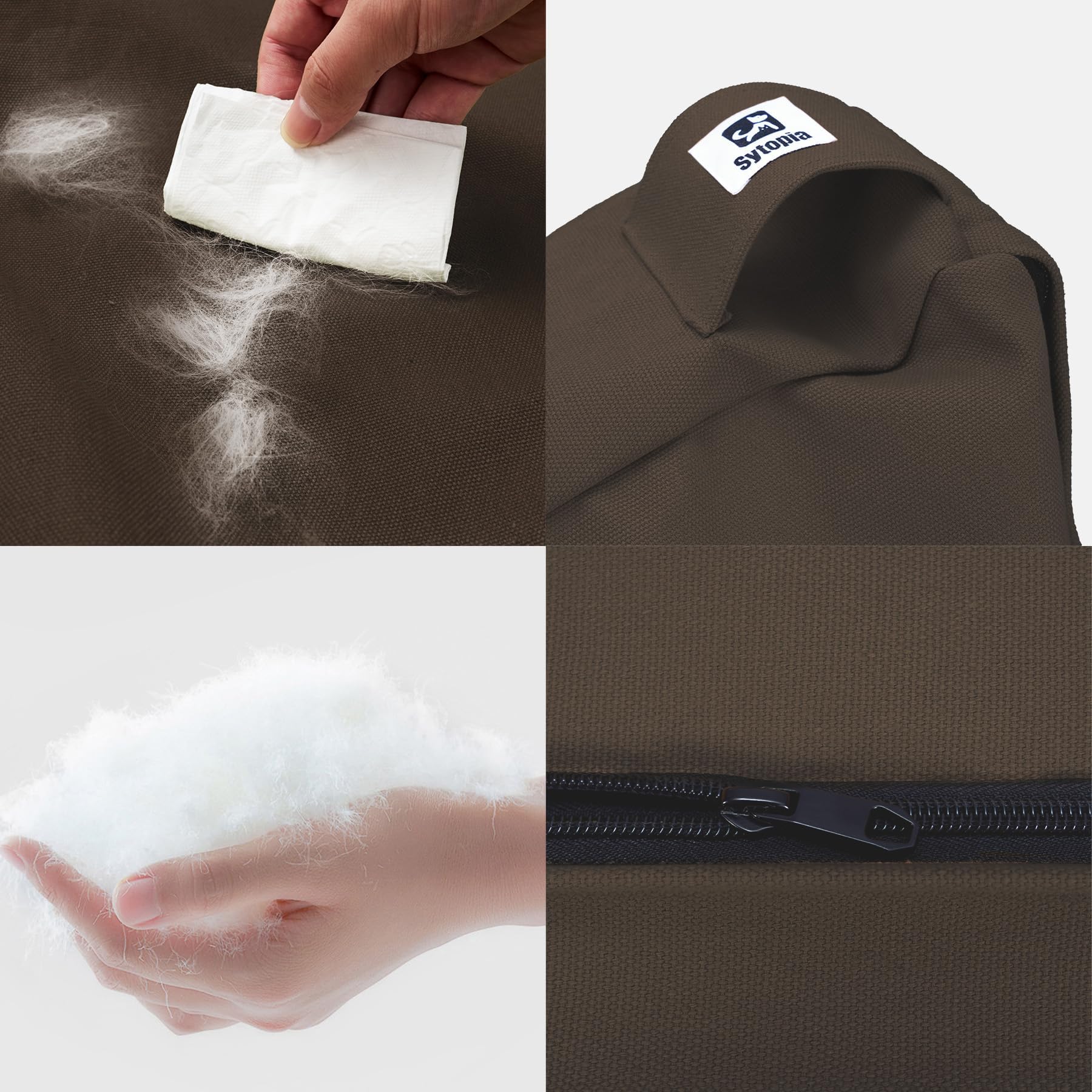 Sytopia canvas bed plush stuffing delivers cozy naps and restful lounging.