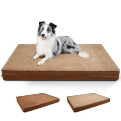 Sytopia Indestructible 42in dog bed close-up showcases foam support for joint comfort.