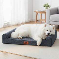 Sytopia indestructible chew-proof orthopedic dog bed 42x30 supports joints for large dogs.