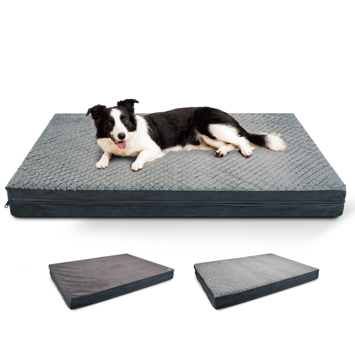 Sytopia Indestructible dog bed cover off shows easy-clean design