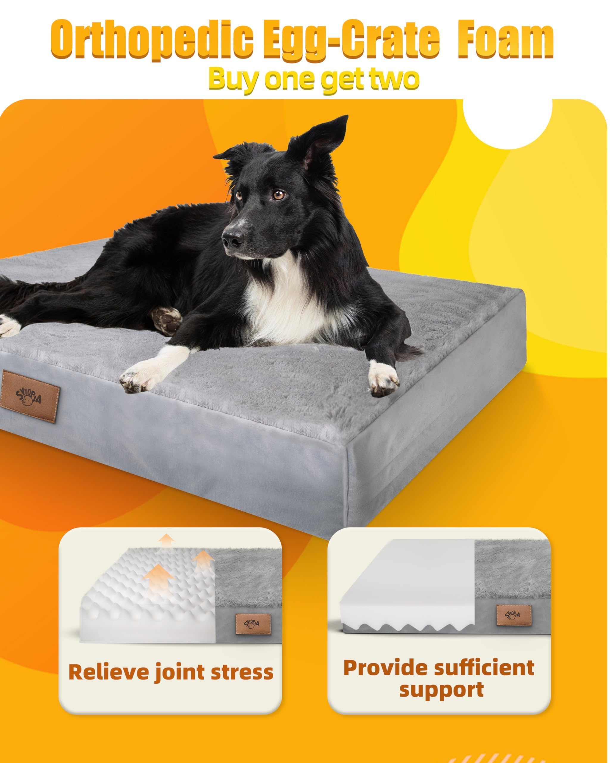 Sytopia Indestructible Dog Bed 42-inch crate layout highlights space for large dogs