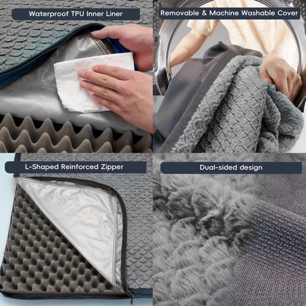 Sytopia Indestructible bed with double-sided plush for year-round comfort