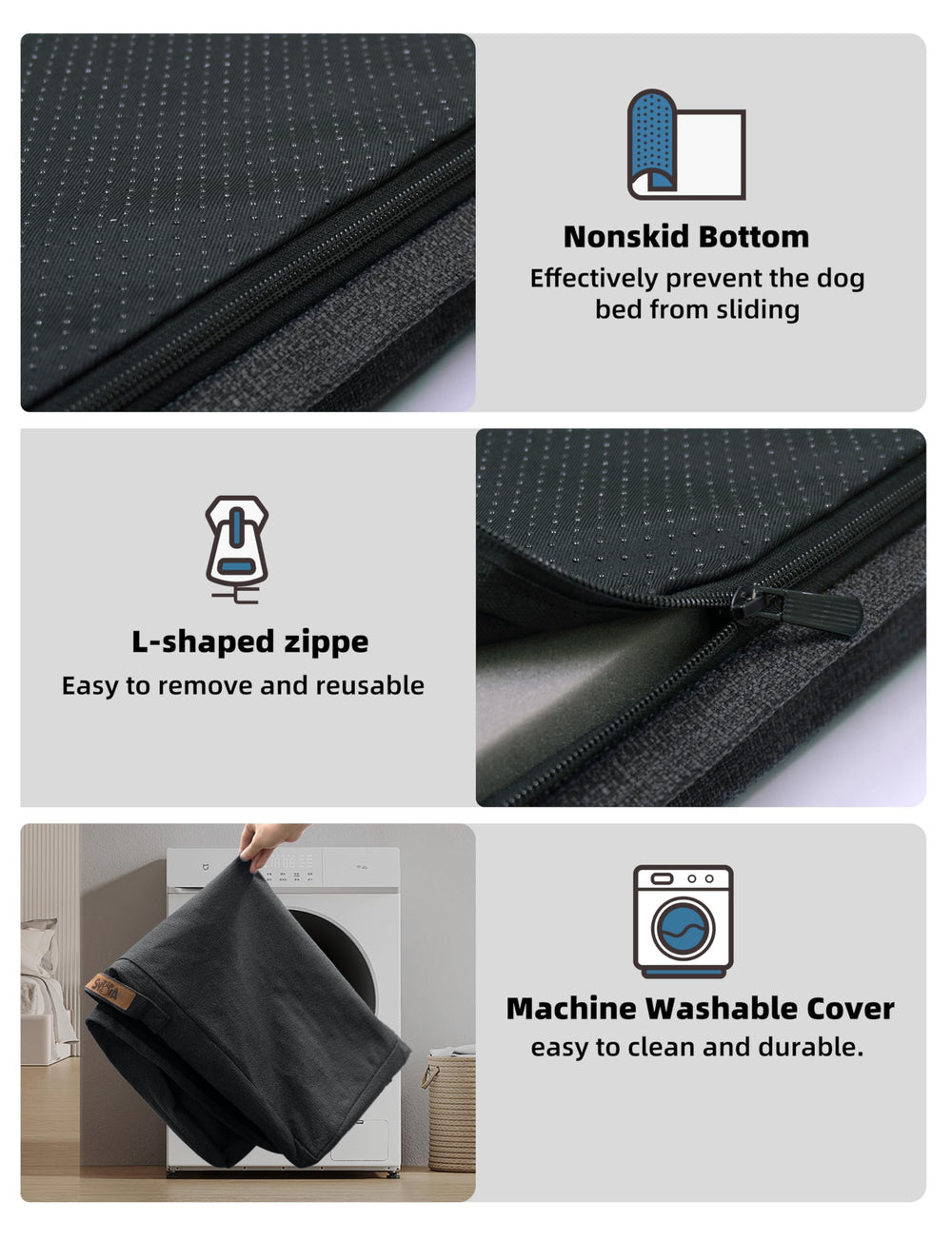 Sytopia orthopedic egg-crate foam provides even support for restful sleep.