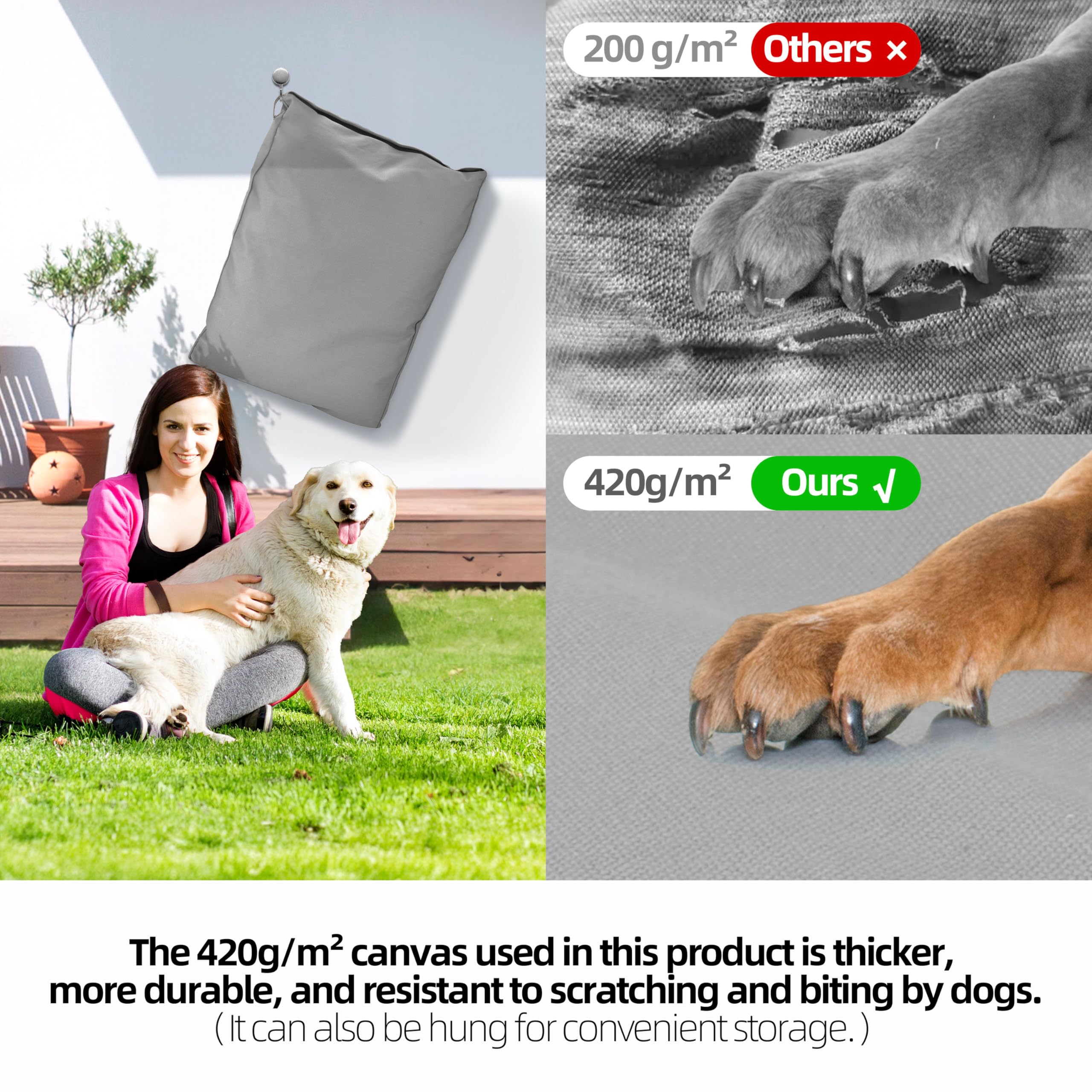Sytopia outdoor canvas dog bed outdoor lounge demonstrates versatile comfort outdoors