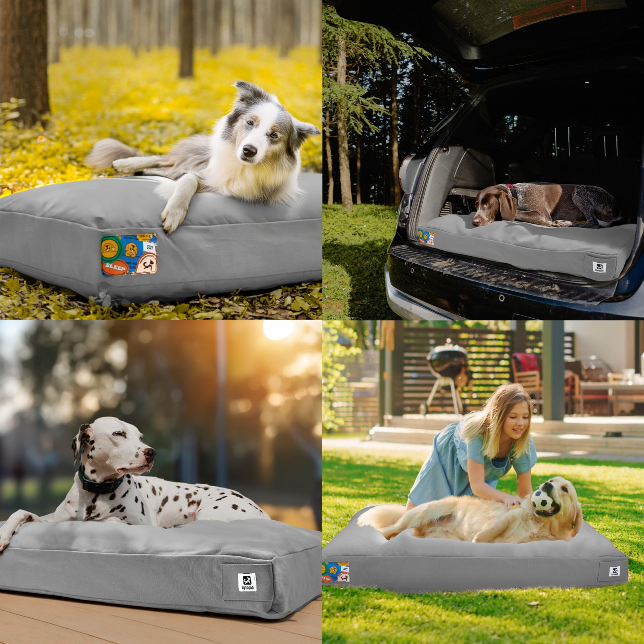 Sytopia removable cover bed simplifies cleaning after muddy adventures.