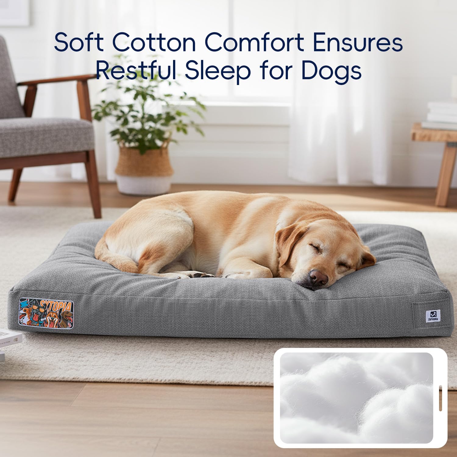 Sytopia supportive 7C PP cotton filling offers balanced comfort for lounging.