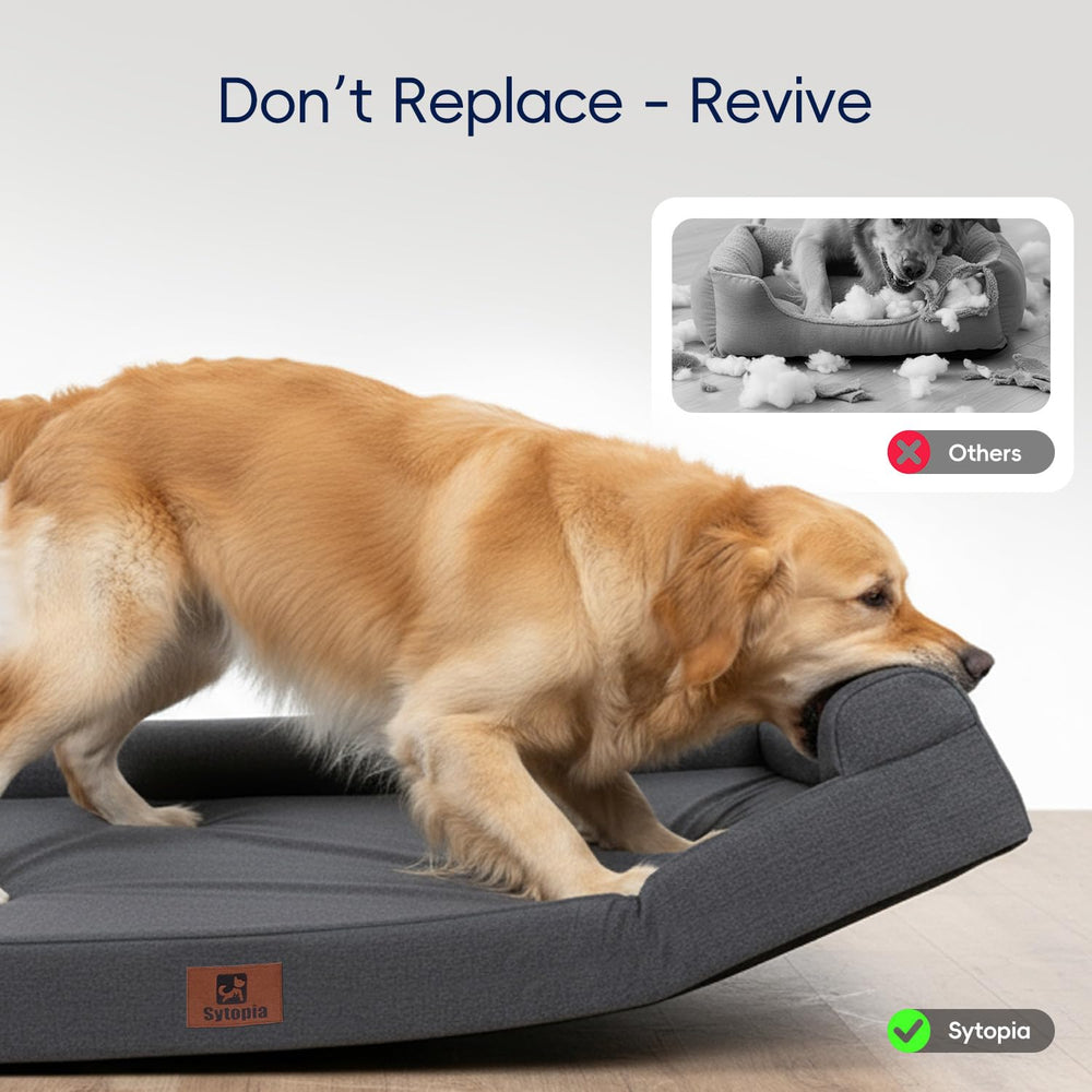 Sytopia XL 42x30 inch bed fits large dogs up to 100 pounds.