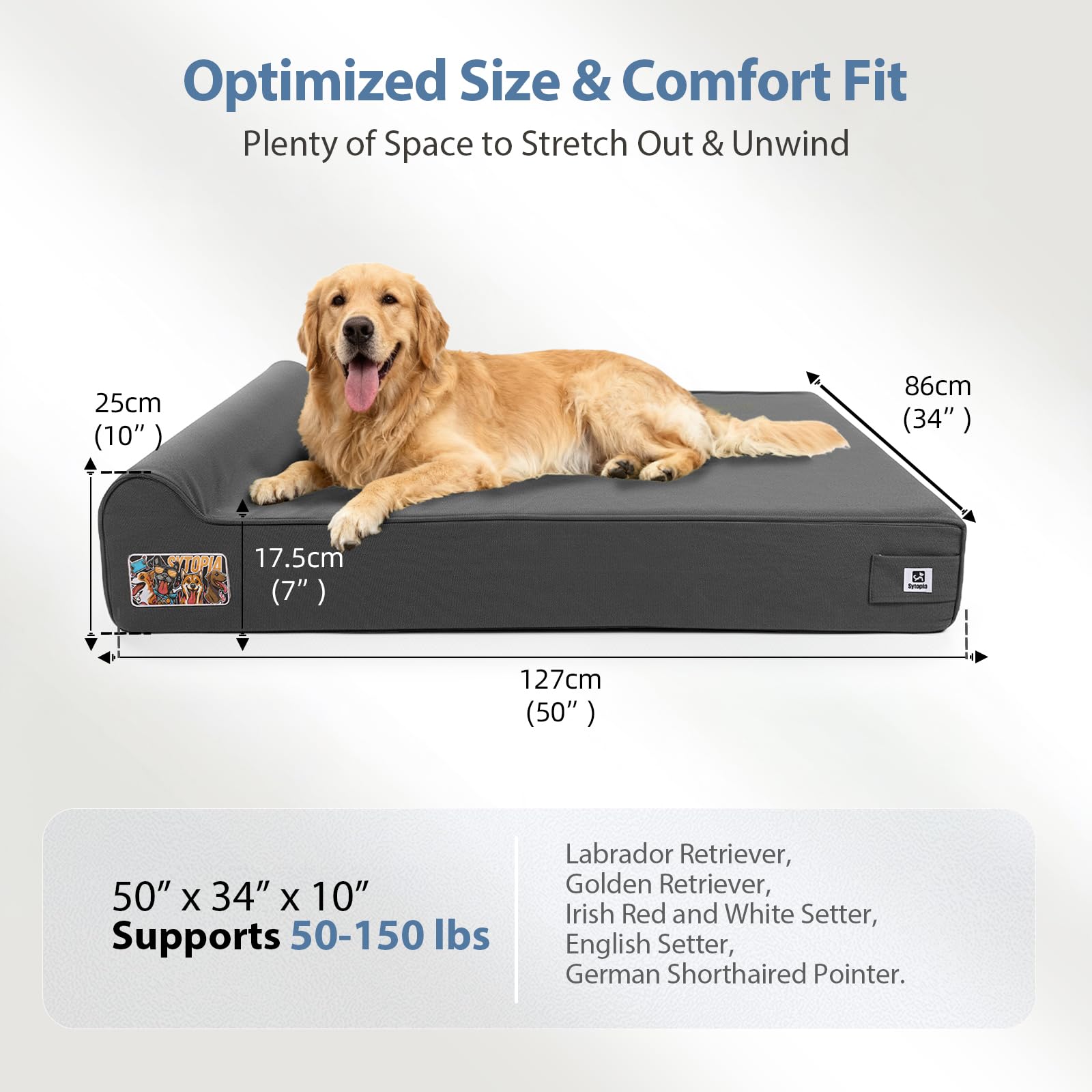 Sytopia XXL 50 waterproof inner liner protects foam from spills and accidents.