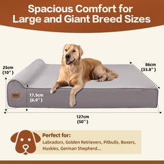Sytopia XXL memory foam dog bed side view emphasizing easy-access lowered entrance