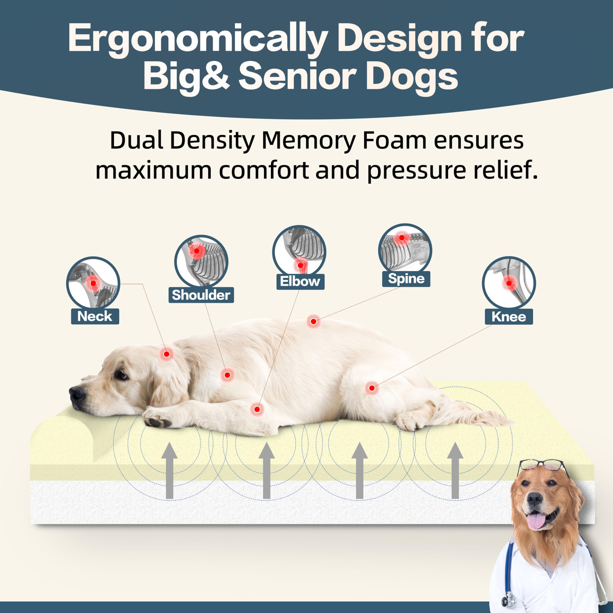 Sytopia XXL memory foam dog bed in soft velvety flannel for cozy comfort.